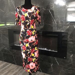 ZARA Neon Floral Maxi Dress Size S